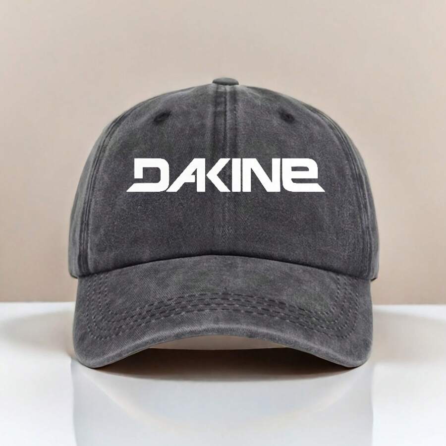 DAKINE Unisex Breathable Baseball Cap - Black Washed Textured Fabric With Bold White Print, Adjustable Fit, Suitable For Outdoor Leisure, Fishing, And Sun Protection - xám - Xem 1