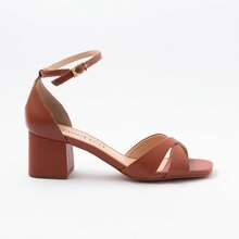 Amelie Sandal Genuine Leather Elegant Block Heel 6 Cm Comfort - 哈瓦那 - 查看 5