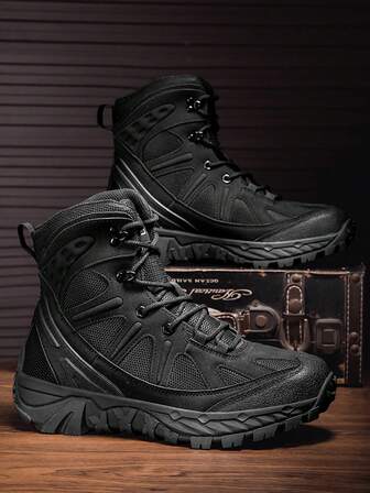 Zapatos de senderismo para exteriores, botas de desierto para camping, botas de para trabajo, botas militares de combate ligeras y duraderas, zapatos cómodos de caña alta, zapatos de escalada triangulares delta de moda para hombres, botas militares para entrenamiento en el campo de batalla