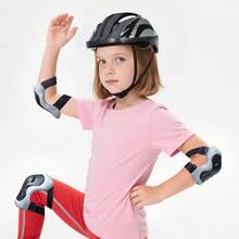 Mũ bảo hiểm trẻ em, miếng đệm đầu gối, khuỷu tay, bảo vệ cổ tay, đồ bảo hộ thể thao, ván trượt scooter, xe đạp patin, bộ đồ bảo hộ an toàn cho bé trai và bé gái từ 3-12 tuổi - Nhiều màu - Xem 12