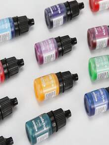 24 PIEZAS/SET 5ml 24 colores Colorantes líquidos transparentes para resina epoxi: Altamente concentrados, bajo olor, fácil de colorear, tintes para jabón DIY, pigmentos para decorar joyas y accesorios DIY