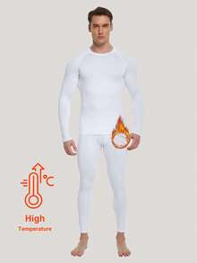 HOPLYNN 5 Pack Men's Thermal Compression Shirt Fleece Lined Long Sleeve Athletic Base Layer Cold Weather Gear Workout Top - 彩色 - 查看 5