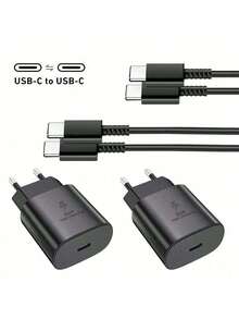 2PCS/1PC Compatible With Samsung Super Fast Charging Type C Charging Cable Cord With 20W USB C Android Phone Charger Block Compatible With Samsung Galaxy S23/S22/S21/S20/Plus/Ultra/FE/Note 20/10/Z Fold/Flip/A17/Compatible With IPhone Compatible With Samsung S23 S24 Moto,Pixel,Honor,Realme,IQOO