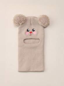 1 pezzo Passamontagna da sci a forma di coniglio per neonati 0-3 anni, berretto con doppia palla per bambini e bambine, cappello invernale lavorato a maglia, accessori essenziali per bebè - Multicolore - Visualizzare 18