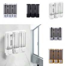 Wall Mounted Three Head Soap Dispenser Home Hotel Soap Dispenser No Punching Manual Press Shower Gel Box Hand Soap Bottle - Multicolor - View 6