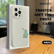 Creative And Simple Cute Little Dinosaur Couple Pattern  Hot-Selling Men And Women Matte Quality Couple Anti-Drop Mobile Phone Case Comfortable Grip IPhone16promax, 16 15pro 14PLUS 13 12Pro 11 Pro Max X XSMAX  GalaxyS22 S23, S24, S23ULTRA.S25 Valentine's Day, Birthday Gifts For Girlfriends, Boyfriends, Family, Friends - màu đen - Xem 5