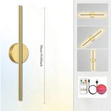 1 قطعة لامبات حائطية سوداء حديثة بريموت كنترول ، نوع شحن USB-C قابل للشحن، تركيب مغناطيسي، قابل للتعتيم وضبط درجة الحرارة اللونية، مثالية لإضاءة غرفة النوم ، المكتب ، غرفة المعيشة ، والسلالم