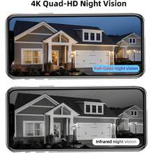 4K/8MP Solar Powered Security Camera With 32GB SD Card, 2.4GHz Wireless Wi-Fi Version, 360° Panoramic Outdoor View, PIR Motion Detection, Rechargeable Battery, Dual Lenses With Color Night Vision, Two-Way Audio, Anti-Theft And Peeping Protection, Home Use(32GB) - 1 cái - Xem 3