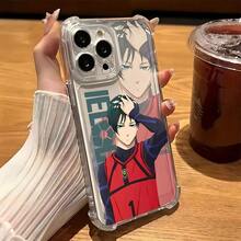 Popular High-Quality Football Bloody Anime Blue Lock Phone Case, Suitable For IPhone 16 15 14 13 12 11 Pro Max X XR XS MAX 8 Plus, Shockproof Transparent Soft Back Cover - Transparent - View 7