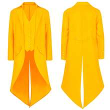 European And American Men's Medieval Retro Clothing Men's Mid Length Punk Retro Tailcoat Men - 藍色 - 查看 10