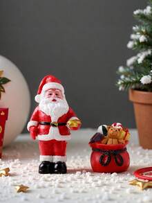 1pc Resin Snowman, Santa Claus, Sleigh Home Decor Ornament, Best Holiday Gift Birthday Christmas Decorations Room Decor Christmas - Multicolor - View 12