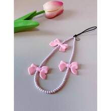 - Correa de pulsera con abalorio para telfono celular, correa universal para telfono celular, bonita correa de mueca, cadena de abalorio, accesorios hechos a mano para bolsas de cmara - Bow Beau - Ver 4