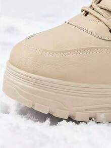 Boy's Winter Boots - Non-Slip Sole, Comfortable Insole And Warm Lining - PU Synthetic Material Upper - Black Boots Suitable For Cold Weather, Casual And Formal Occasions - Easy To Clean Shoes, Winter Shoes, Cold Weather Shoes, Fashionable Boot Design, Durable Anti-Slip Shoes, Seasonal Shoes, Fashionable Shoes, Comfortable Lining, Office Wear, Icy Cold Weather Wear, Cold Climate Wear, Fashionable Boy's Apparel