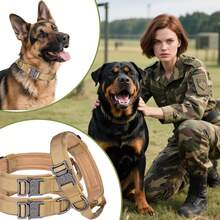 Collar para Perro Táctico Resistente y Ajustable con Correa Táctica para Perros, Hebilla de Metal y Asa de Control, Ideal para Entrenamiento De Perros, Pasear a un Perro - Airtag - Ver 7