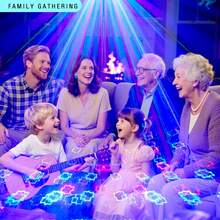 Oświetlenie dyskotekowe, oświetlenie imprezowe DJ-a, pilot z aktywacją dźwiękiem, obsługa DMX. Nadaje się do występów scenicznych, tworzenia atmosfery, dekoracji na imprezy, do barów, klubów KTV, na przyjęcia urodzinowe, Boże Narodzenie, Halloween, Walentynki, jako prezent noworoczny.