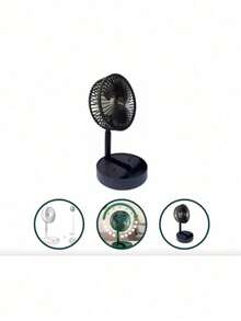 Ventilador USB Portátil Dobrável Recarregável com 3 velocidades, ideal para escritório, viagens, camping e uso diário em casa - Multicolorido - Visão 5