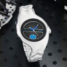 Y2K 男士不对称复古时尚石英表，独特的小众扭曲设计适合日常生活和节日礼物