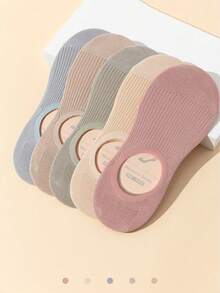 5 Pairs Women's Super Thin Summer Ankle Socks, Breathable Comfortable Invisible Socks, Minimalist Cute Candy Color Non-Slip No-Show Socks - Multicolor - View 8