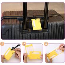 Luggage Tags - 4 Pack Colorful Tags Luggage And Suitcases - Tím, Hồng, San hô & Vàng - Xem 3