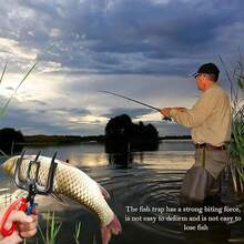 1 قطعة مقبض قابض للأسماك محمول بمخالب 2/3 وأسنان 3 ملقط أسماك مضاد للانزلاق لمعظم أسماك المياه العذبة والسرطان