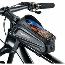 TAKEZERO - Bolsa impermeable para teléfono de bicicleta, accesorios para bicicleta, carcasa dura de EVA, compatible con iPhone de menos de 6.8 pulgadas (negro) - Negro - - Ver 1