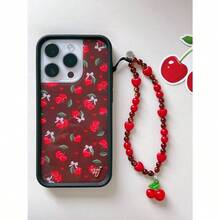 - Correa de pulsera con abalorio para telfono celular, correa universal para telfono celular, bonita correa de mueca, cadena de abalorio, accesorios hechos a mano para bolsas de cmara - Cerezas dulces - Ver 3