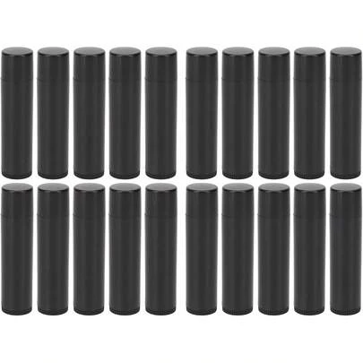 20 piezas de tubos de lápiz labial, botellas de lápiz labial recargables vacías, tubos redondos de lápiz labial, utilizados para lápiz labial, contenedores de lápiz labial
