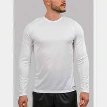 Boyfriend Style Men's Long Sleeve T-Shirt Second Skin Thermal Control Winter Cold UV 50+ Exercise Gym - White - View 8
