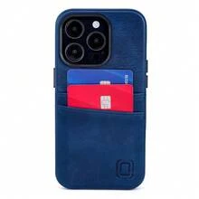 Card Case For  14 Pro With Built-In Metal Plate For Magnetic Mounting & 2 Pockets: Exec M2 Premium Synthetic Leather Wallet Case ( 14 Pro, Navy){"Size_name":"14Pro","Color_name":"Navy"} - Multicolor9 - View 10