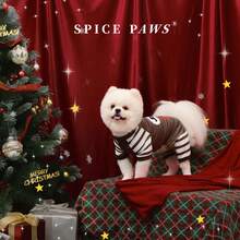 1pc Thanksgiving & Christmas Pet Dog , Turkey Print Design Pet Four-Leg Outfit, Soft Breathable Christmas Holiday Pet Costume, Suitable For Small/Medium Dogs & Cats, Perfect Holiday Party Gift