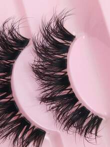 10对D型卷翘假睫毛，手工3D仿貂毛假睫毛，自然柔软，浓密纤长，透明带，蓬松轻盈，交叉条状设计，自然妆容，万圣节圣诞节礼物 - 交叉款 - 查看 5