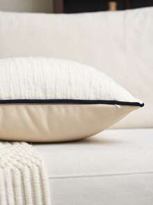 1 件雪尼尔提花枕套（无枕芯），现代奢华重磅雪尼尔提花装饰靠垫套，适合家居、沙发、床上装饰，四季皆宜 - 白色 - 查看 7