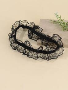 1pc Black Lace Trim Bridal Garter - Black - View 4