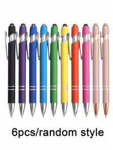 1/10 Stück Kugelschreiber mit Stylus Spitze, Metall, 2 in 1 Stylus Kugelschreiber mit 1,0 mm schwarzer Tinte für Smartphone, Tablet