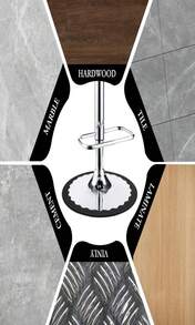 4 Pack Bar Stools Leg Protectors Ring, Stretchable Silicone Non Slip Chair Leg Protector, No Scratches No Noise Chair Footrest Bottom Pads Protect Wooden Floor, Fits 145"-165" Round Base (Black)