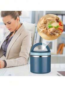 1pc 630ml Stainless Steel Insulated Food Jar - Reusable, Sealed Lunch Box For Soup & Hot Foods, Large Capacity Breakfast Cup - Perfect For School, College, Kitchen Organization & Storage,School Supplies - 彩色 - 查看 7