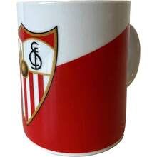 Sevilla FC Taza de Cerámica Sevilla CF Escudo Diagonal 250 ML Entrega 24/48 Horas - Envío Desde España - Blanco - Ver 2