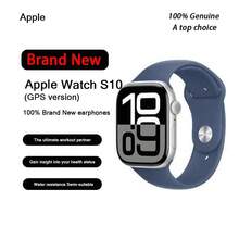 全新 Apple Watch Series 10 智能手表 46 毫米运动版 [GPS 版本] 可作为生日礼物 - 銀色錶盤+丹寧色錶帶 - 查看 6