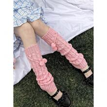 Lebaley Kawaii Leg Warmers For Girls Women - Japanese Lolita Leg Warmers Y2K Harajuku Leg Cover Stockings Kawaii Knit Socks{"Color_name":"Hairball2"} - 多色5 - 查看 6