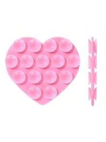 3 piezas Soporte de teléfono con ventosa de silicona, montaje de doble cara SIN adhesivo, estilo corazón/amor, agarre de teléfono pegajoso con mayor poder de succión para teléfonos celulares, sin necesidad de fijar con pegatinas, accesorios de teléfono de manos libres para selfies y videos