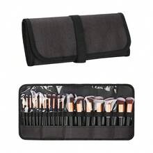 OCHEAL Makeup Brush Holder,Makeup Brush Organizer,Travel Makeup Brushes Bag Cosmetic Bags Pouch For Women Cosmetic Brushes Makeup Artist -Brushes Not Included{"Color_name":"Black","Size_name":"Small(Packof1)"} - 黑色的 - 查看 1