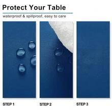 2 Pieces Royal Blue Tablecloth Rectangle - Waterproof And Washable Fabric Table Cloth For Card Tables, 54 X 108 Inch{"Size_name":"54\"X108\"|2Pack","Color_name":"RoyalBlue"} - Multicolor11 - View 4