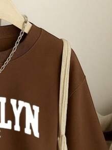 Sudadera cuello redondo Look urbano  Moda casual - Camel - Ver 3