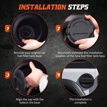 Fuel Filler Door Cover Gas Cap Cover Compatible With 2018-2024 JL JLU 2/4 Door, Aluminum Gas Cap-Black