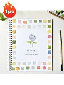 1PC Watercolor Workbook: Bouquets Theme Watercolor Exercise Book Suitable For All Ages (Without Watercolor Paint Or Brush)
