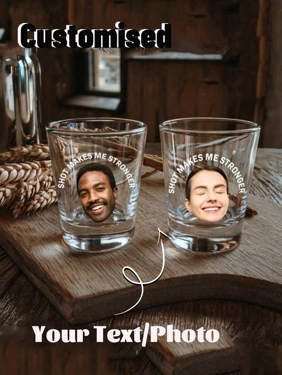 Custom Shot Glass With Picture On, Personalized Favors For 21st Birthday Party, Wedding Face Shot Glasses, Funny Tequila Shot Groomsman Gift, Multi-Functional, Durable, Ornamental, Reusable, Exquisite, Stylish, High-Quality, Colorful, Modern, Custom, Personalized, Unique - Multicolor - View 1