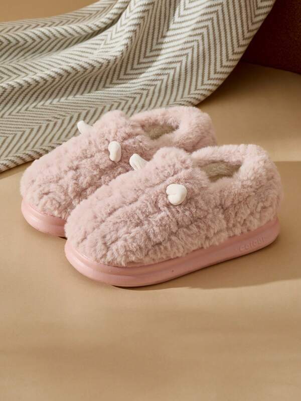 YOUMGL Cute Thermal Slippers For Women, Closed Toe, Winter Outdoor Wear, 2025 New, Thick Sole, Non-Slip, Warm Thermal Lining