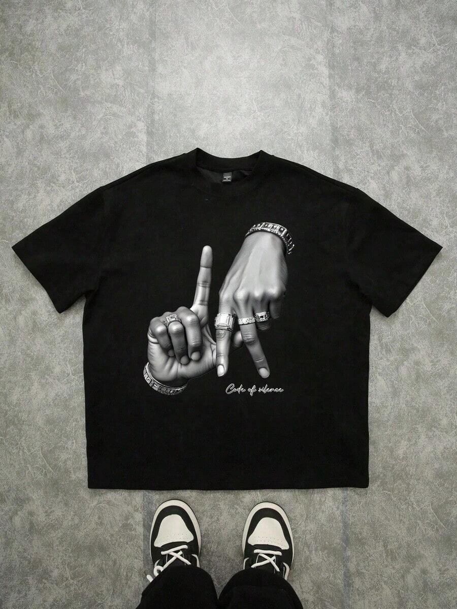 Men T-Shirts - 黑色 - 查看 1