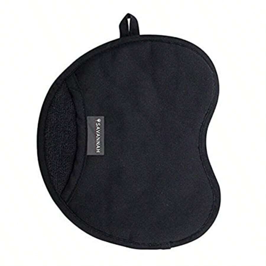 SAV0075  And Snug Mitts Set 2 Cotton Silicone Black