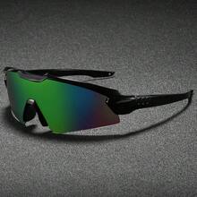 FIYLROG 1Pc Men's Futuristic Sports Fashion Glasses, Colorful Revo Mirror Lens Eyewear, Wraparound Glasses For Cycling, Motorcycle Riding And Outdoor Travel - Multicolor - View 9